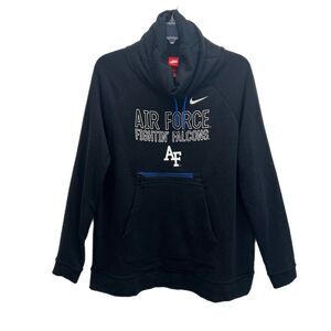 Nike Air Force Fighting Falcons Hoodie Men M Pullover Sweater Black Vintage